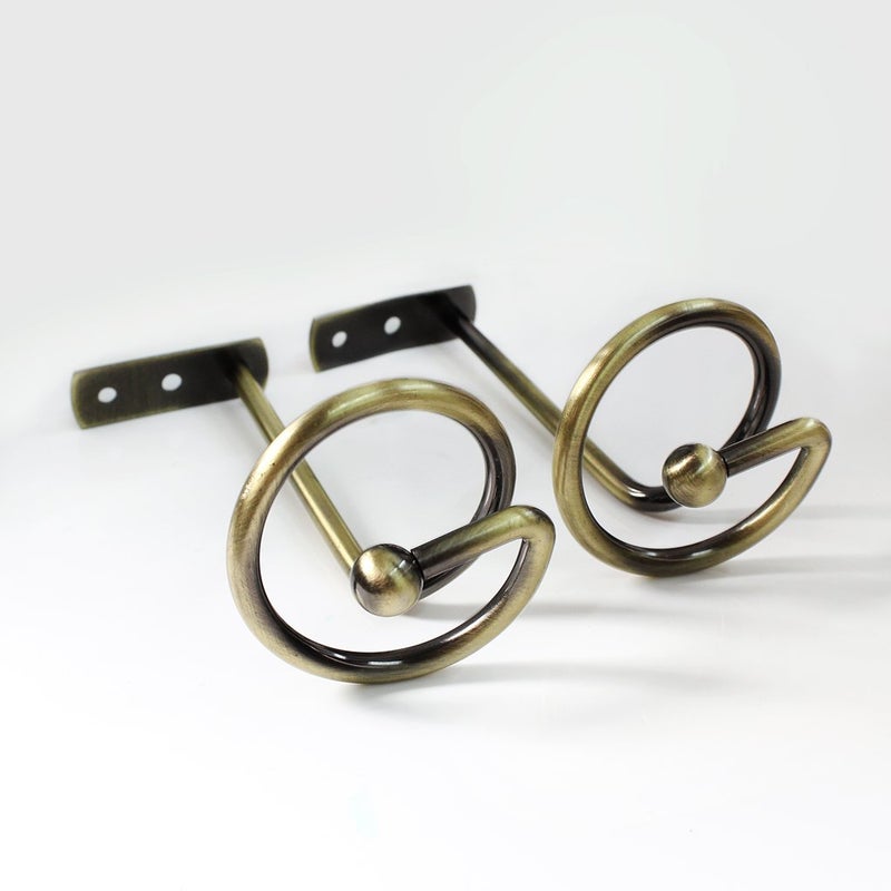 Elifel Curtain Holdback Bronze Set of 4 Drape Holder Hook Tieback for Window Sheer and Blackout Panels Decorative Draperies Metal - Image 3